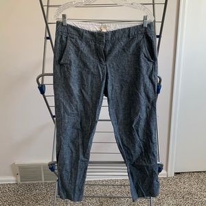Chambray linen size 6 J Crew linen cotton blend pant